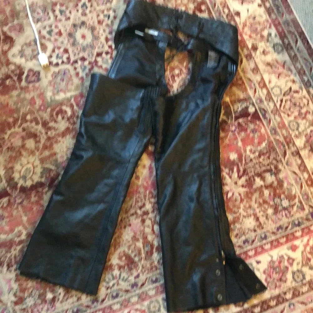 Harley Eagle embroidered size large leather riding jacket & chaps very good cond - Picture 13 of 13